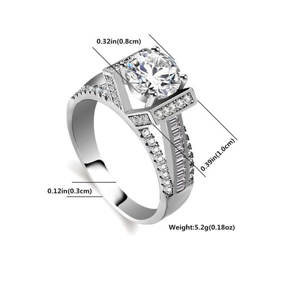 Cubic Zirconia Gold Plated Wedding Ring Size 6 - Picture 3 of 7